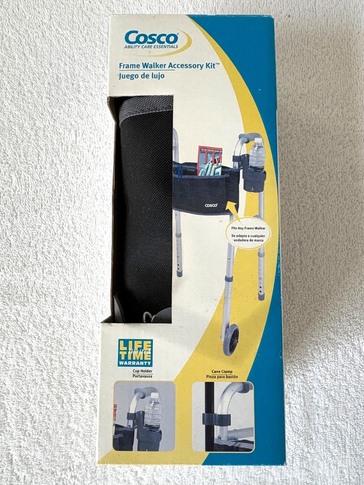 Cosco Ability Care Essentials Frame Walker Accessory Kit Pouch Cup Holder NEWBOX