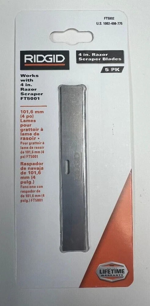 Ridgid 4" Scraper Replacement Blades (5-Pack) ft5001 floor wall window tool