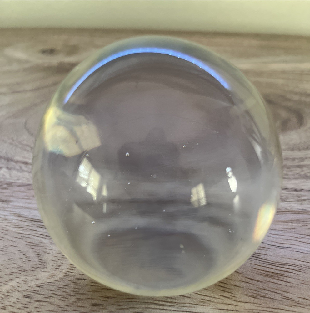 Vintage Crystal Ball Three Dolphin Solid Brass Stand Tripod Holder