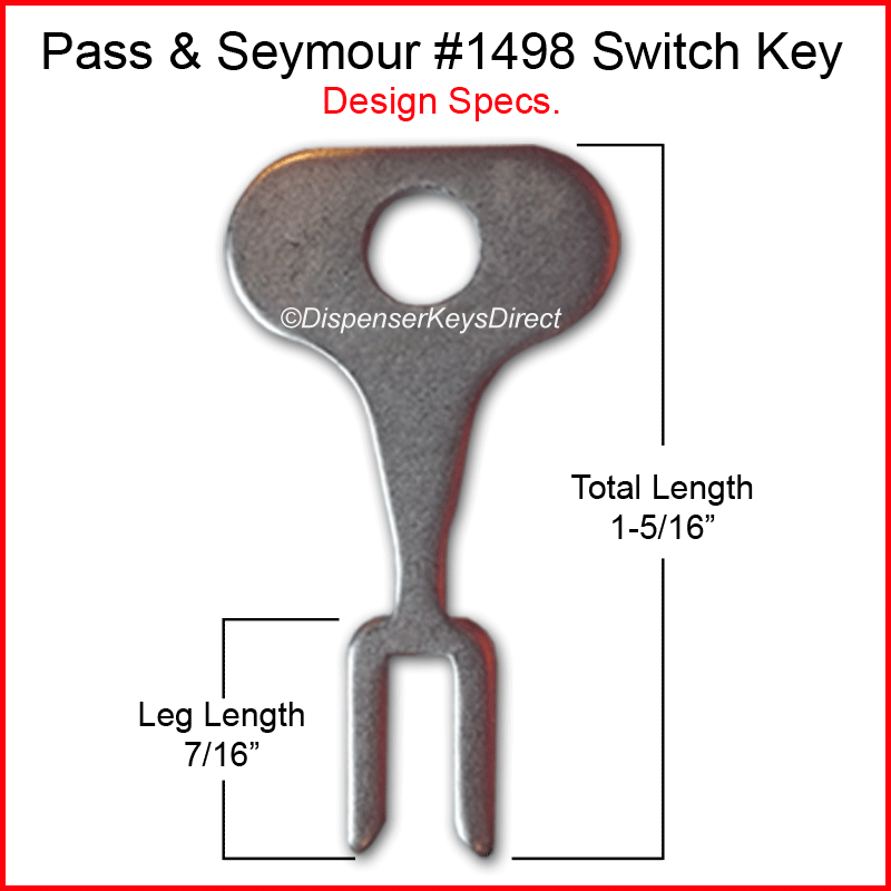 Pass & Seymour #1498 Tamper Proof Electrical Switch Key - (4/pack)