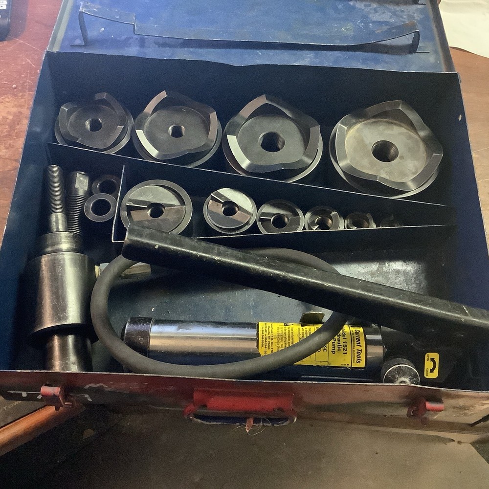 CURRENT Tools Knockout Punch Set W/1521 Hydraulic Hand Pump 1/2”-4”