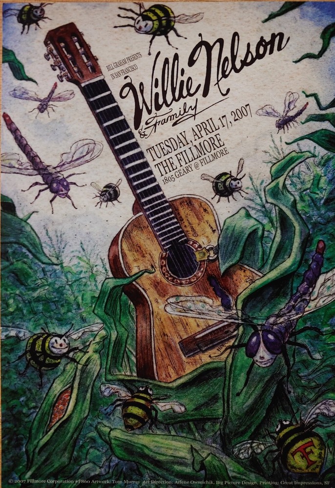 Willie Nelson Concert Poster Fillmore 2007 F-860