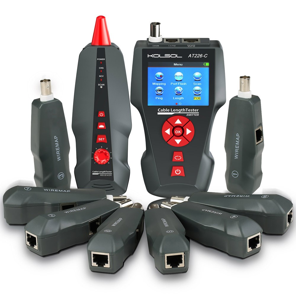Network Cable Tester Multi-functional LCD Tracker For RJ45, RJ11, BNC NF-8601W