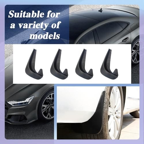 4PCS Car Mud Flaps, Black Mud Flaps Splash Guards, Front & Rear Side Mud