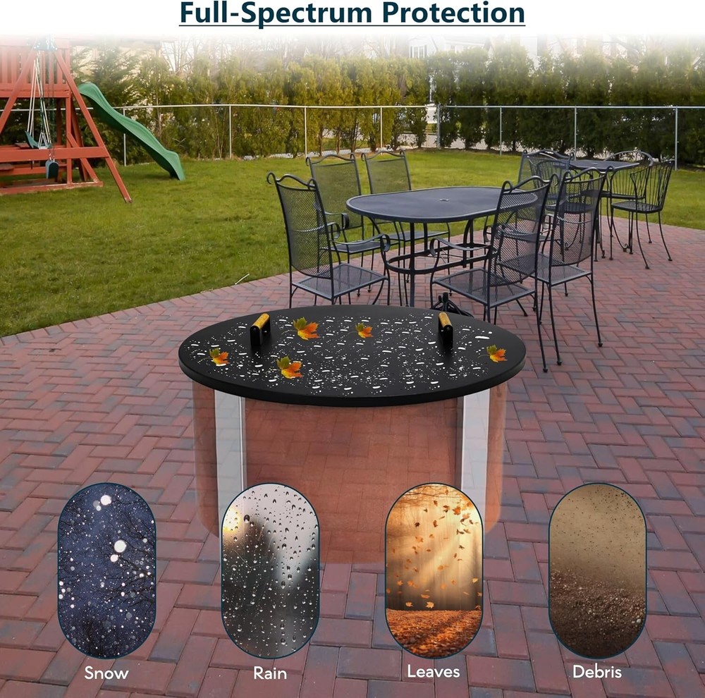 FEBTECH 35" Fire Pit Cover Round - Recommended for 34.5" Smokeless Fire Pit