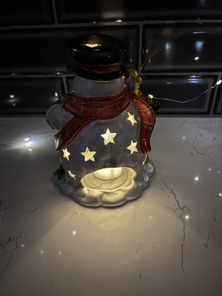 Shimmering Snowman Votive
