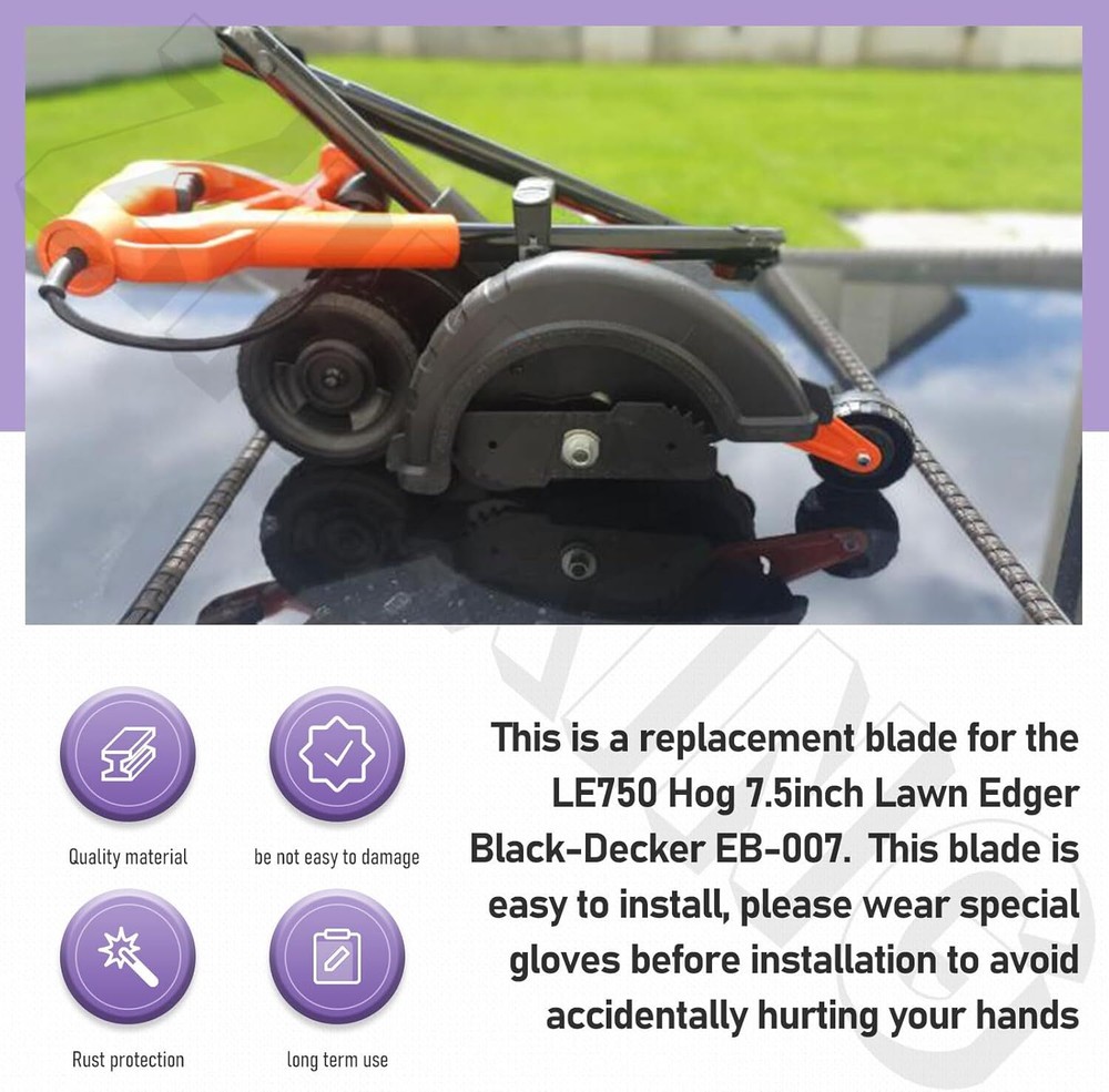 EB-007 7.5-Inch Edge Hog Heavy-Duty Edger Replacement Blade, Compatible with