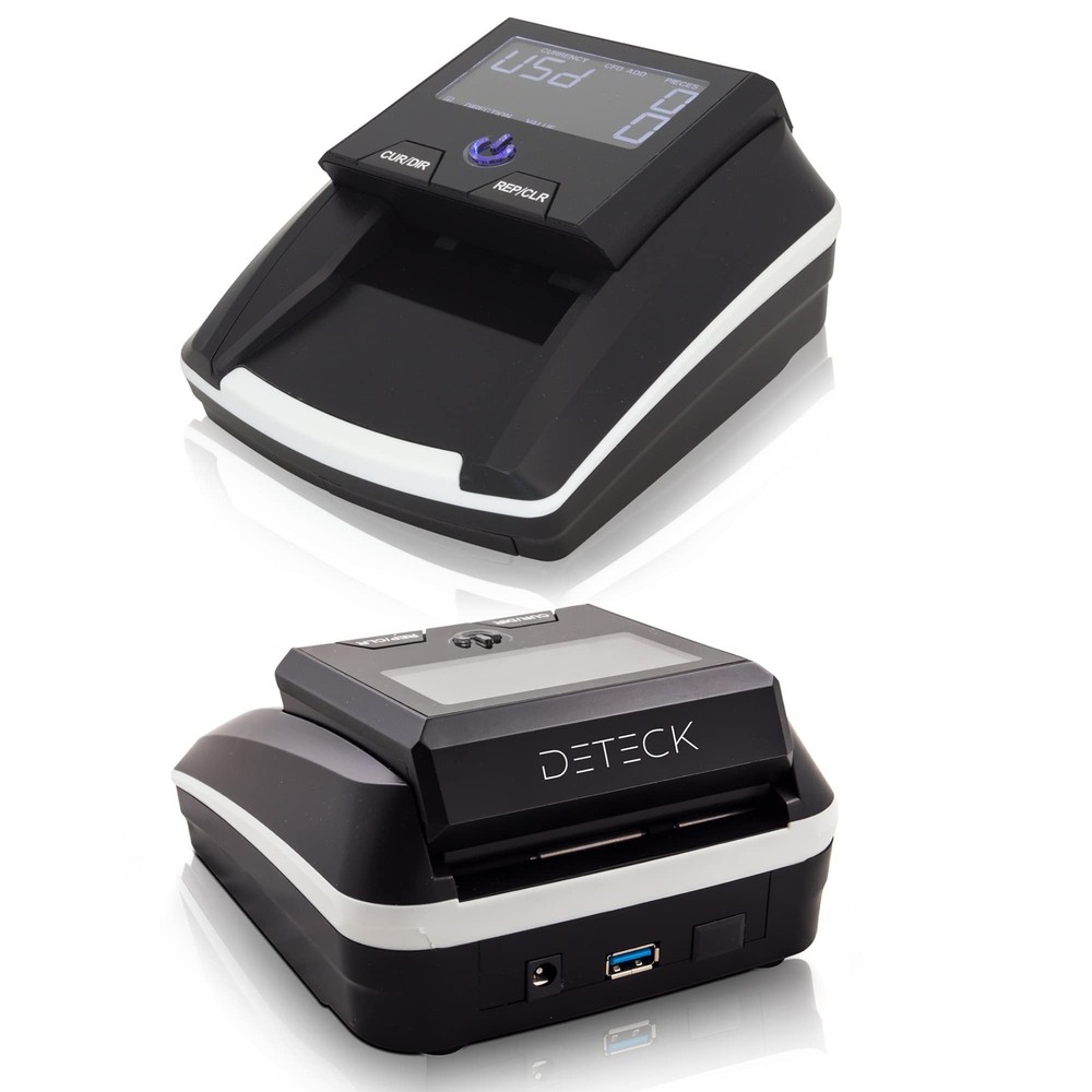 Portable Counterfeit Bill Detector Machine, Automatic 4-Way Direction USD & E...
