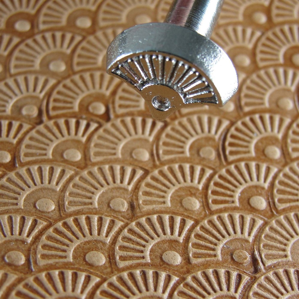 Leather Stamping Tool - Petal Shell w/ Dot Stamp