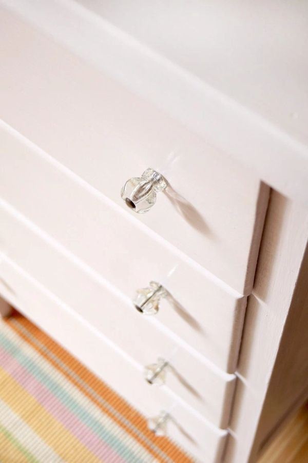 1" Antique Glass Knob Clear