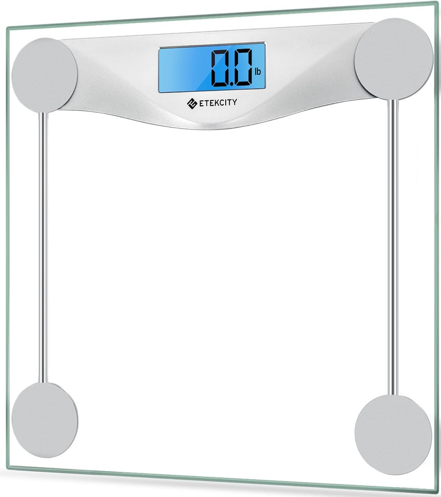Bathroom Scale Weight Digital Large LCD Backlight Display Tempered Glass 400 lbs