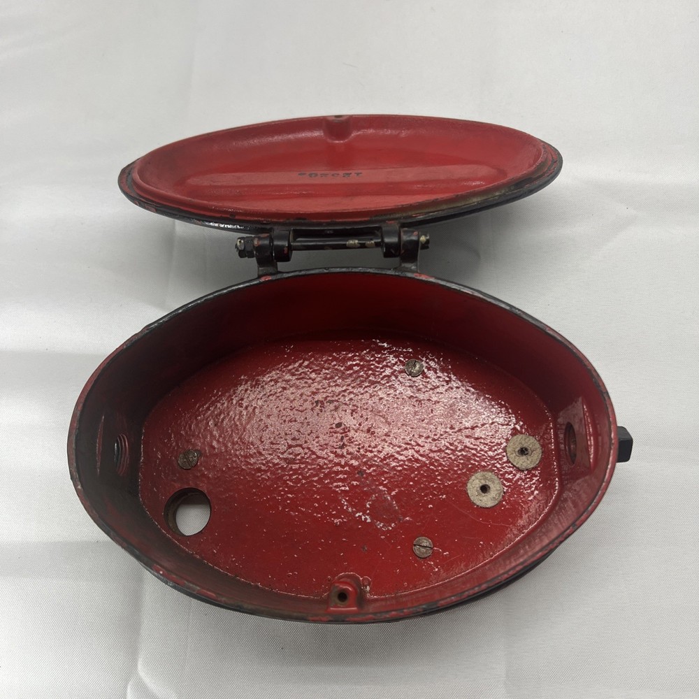 VINTAGE OVAL FIRE ALARM CALL BOX PULL STATION Black
