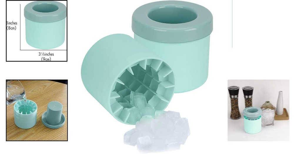 Versatile Silicone Ice Cube Maker - 2 Pack with 2-in-1 Coaster Function