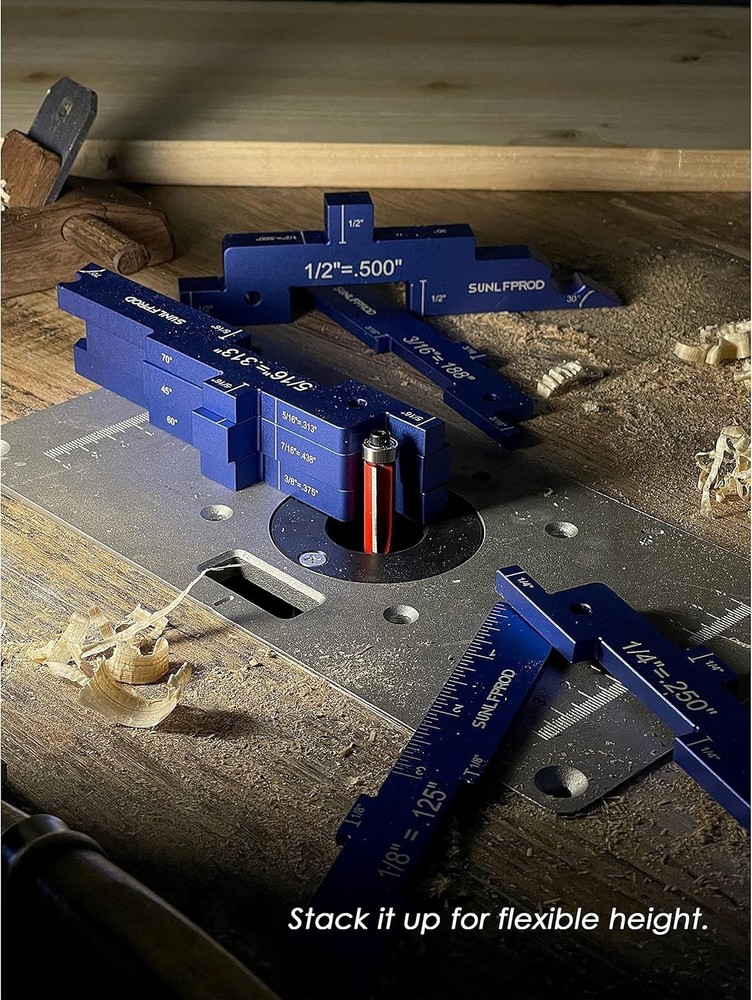 Router Setup Blocks Woodworking 7Pcs Aluminum Precision Router Table Set up Bars