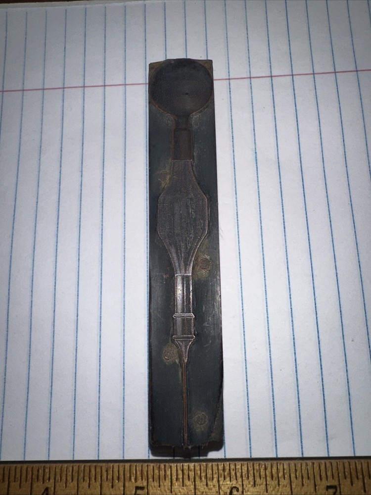 Print Block ( Old Needle Syringe ) Copper Face Nice Image!!