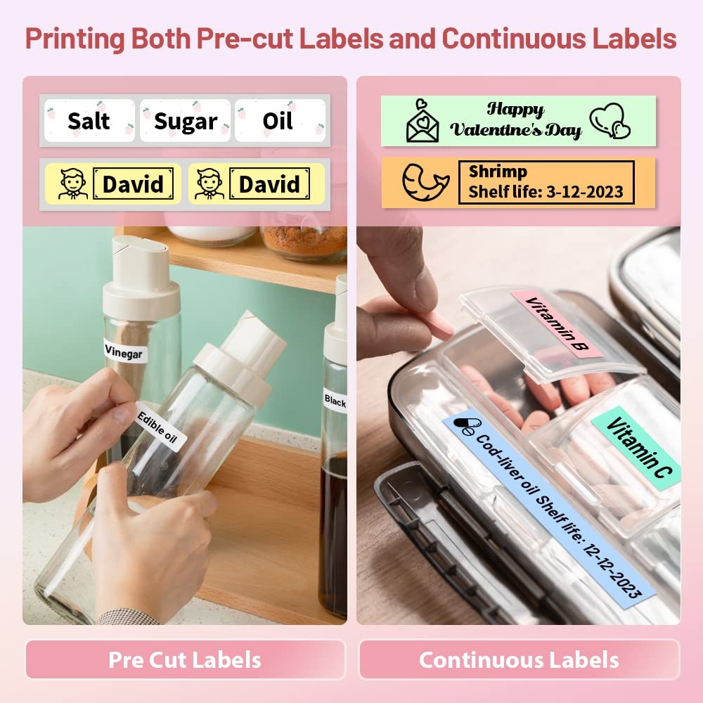 Phomemo Label Maker Machine, D30 Portable Handheld Mini Maker, Pink