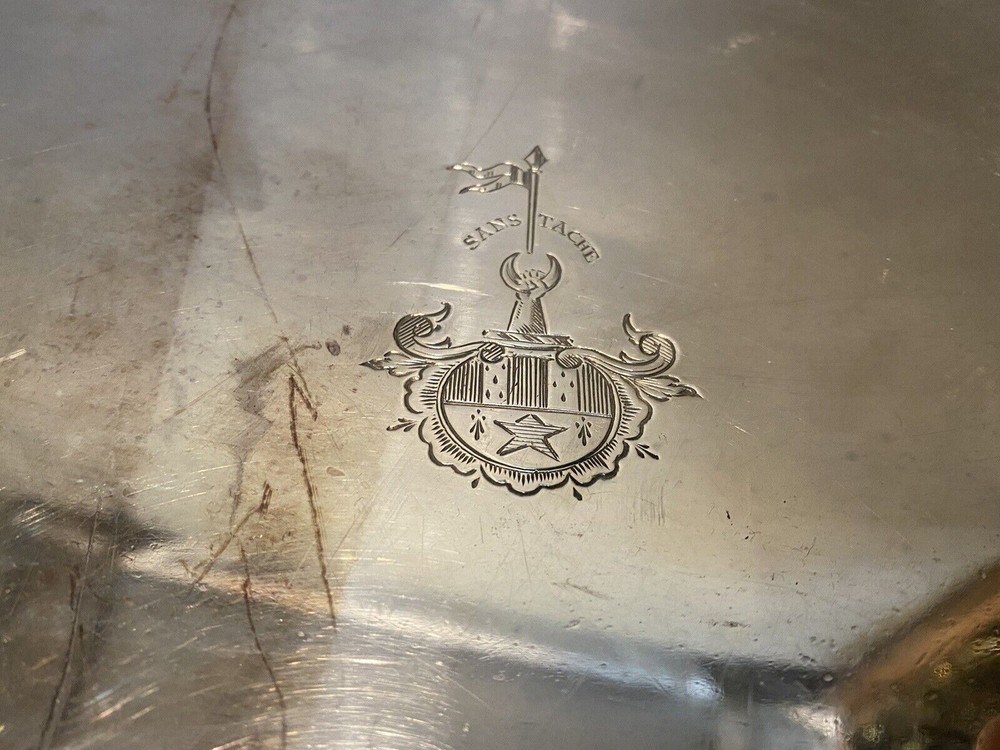 Antique Victorian Silver Plate Serving Platter Tray