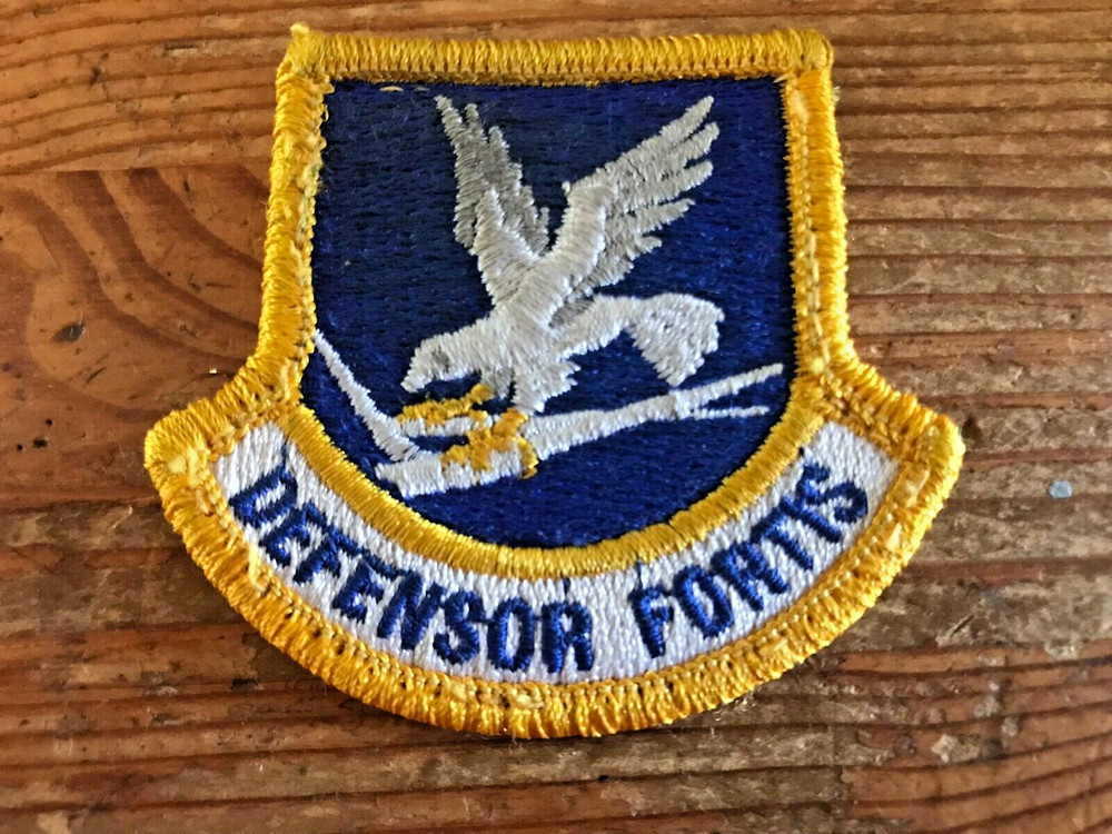 Defensor Fortis Patch Embroidered Eagle Logo U.S. Air Force Blur Gold