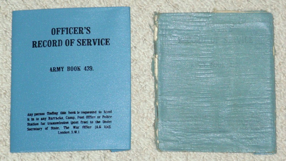 Reproduction ~ 1941/42 ~ AB439 ~ Officer's Record Of Service