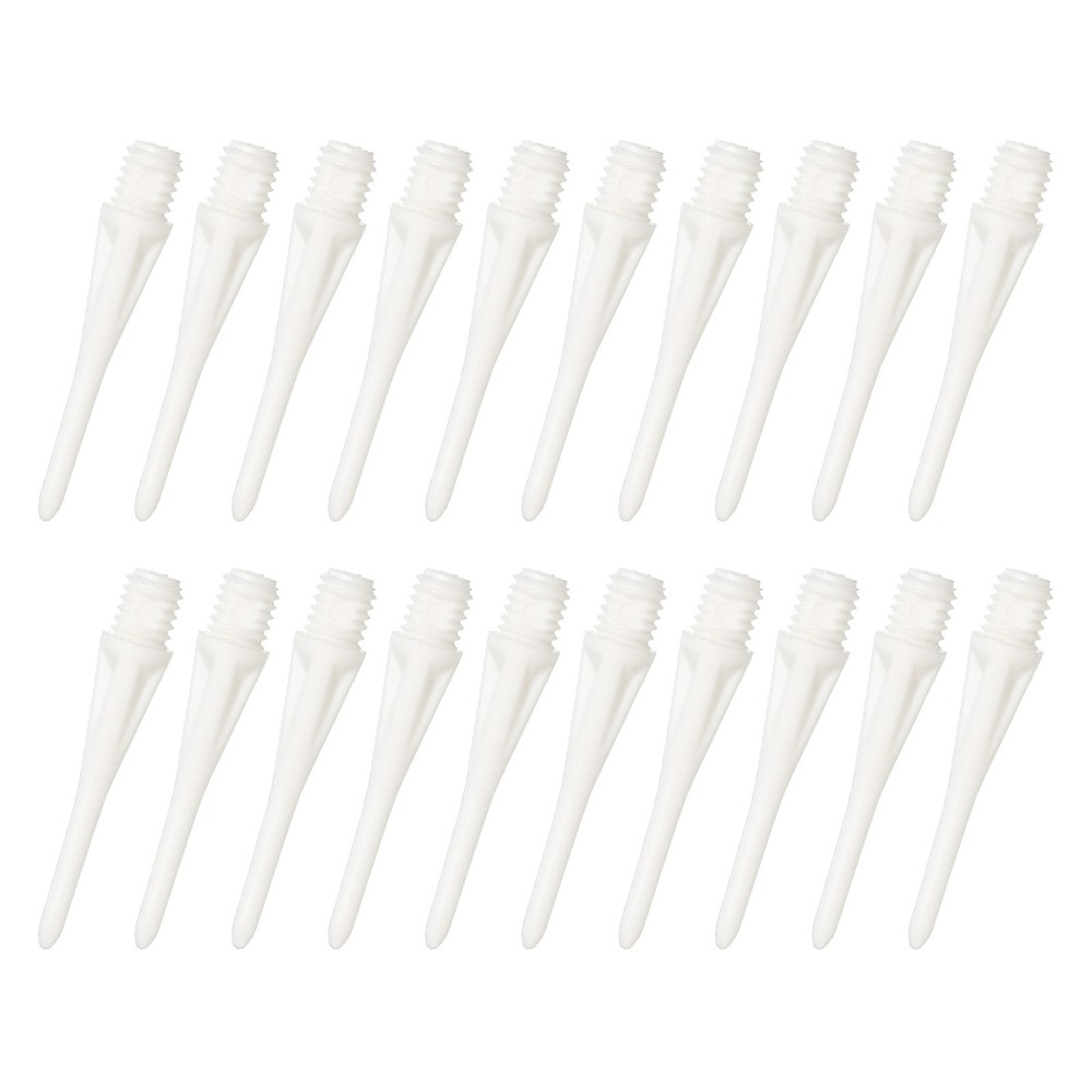 50Pcs Plastic Dart Tips,Game 2BA Thread Soft Darts Tips White