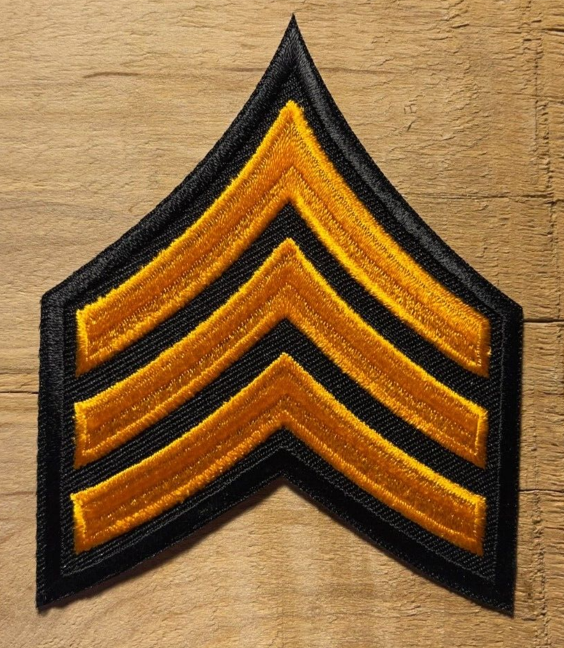 sergeant rank patch 3.5" tall chevron police patch 3 stripe Sergeant stripes