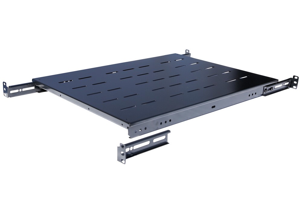 19" Rack Mount Fixed Rack Server Shelf 1U-Adjustable from 24"-29"