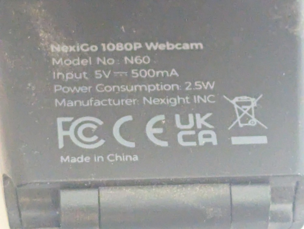 NexiGo N60 1080P Webcam Microphone Adjustable Angle W/ USB Cable Tested Works