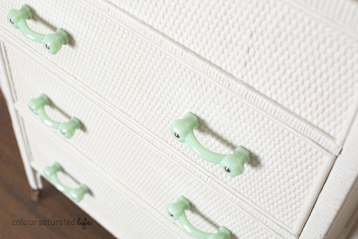 3" Antique Glass Pull Milk Green