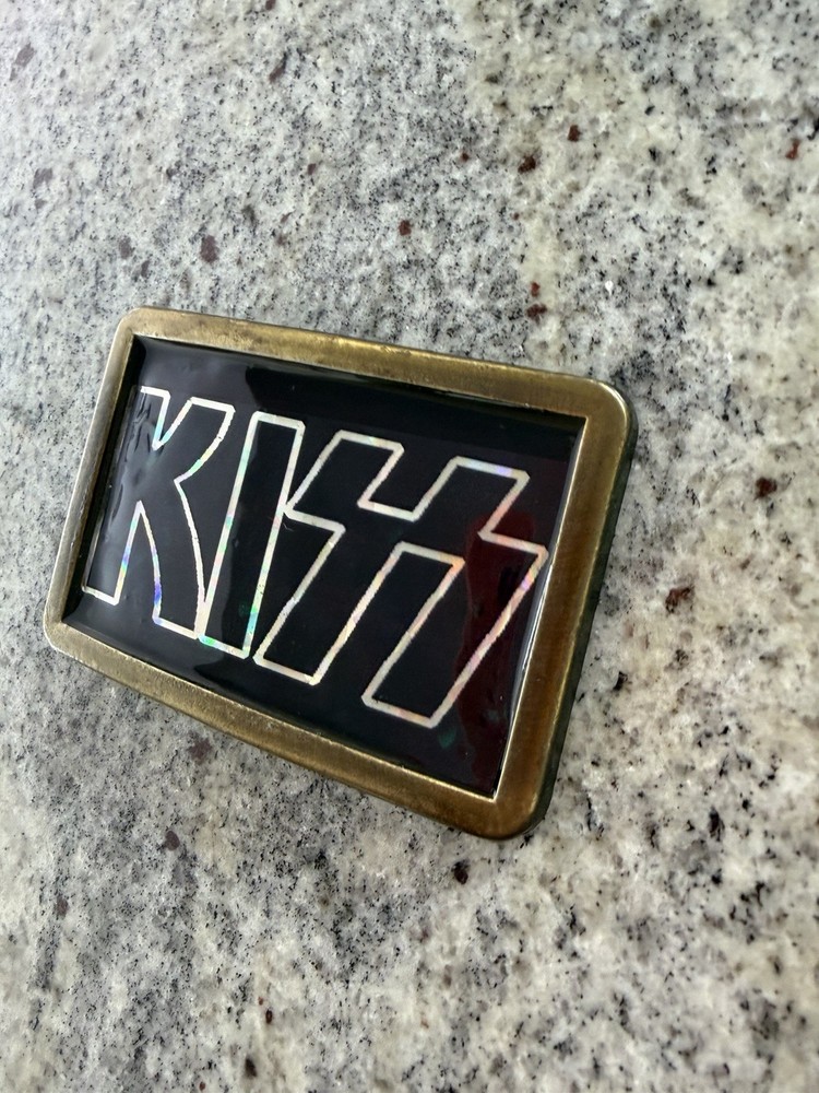 KISS 1978 LARGE BRASS MEXICO CPI PACIFICA BELT BUCKLE AUCOIN VINTAGE VERY RARE