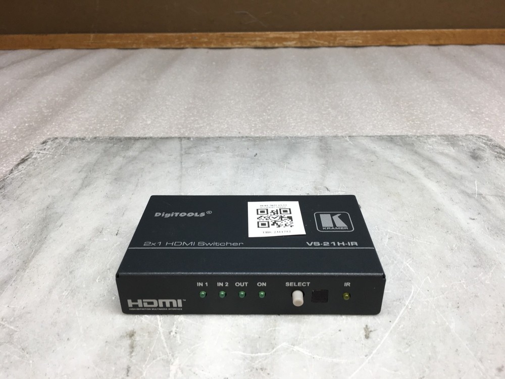 Kramer Digitools VS-21H-IR  2x1 HDMI switcher - No Power Cable