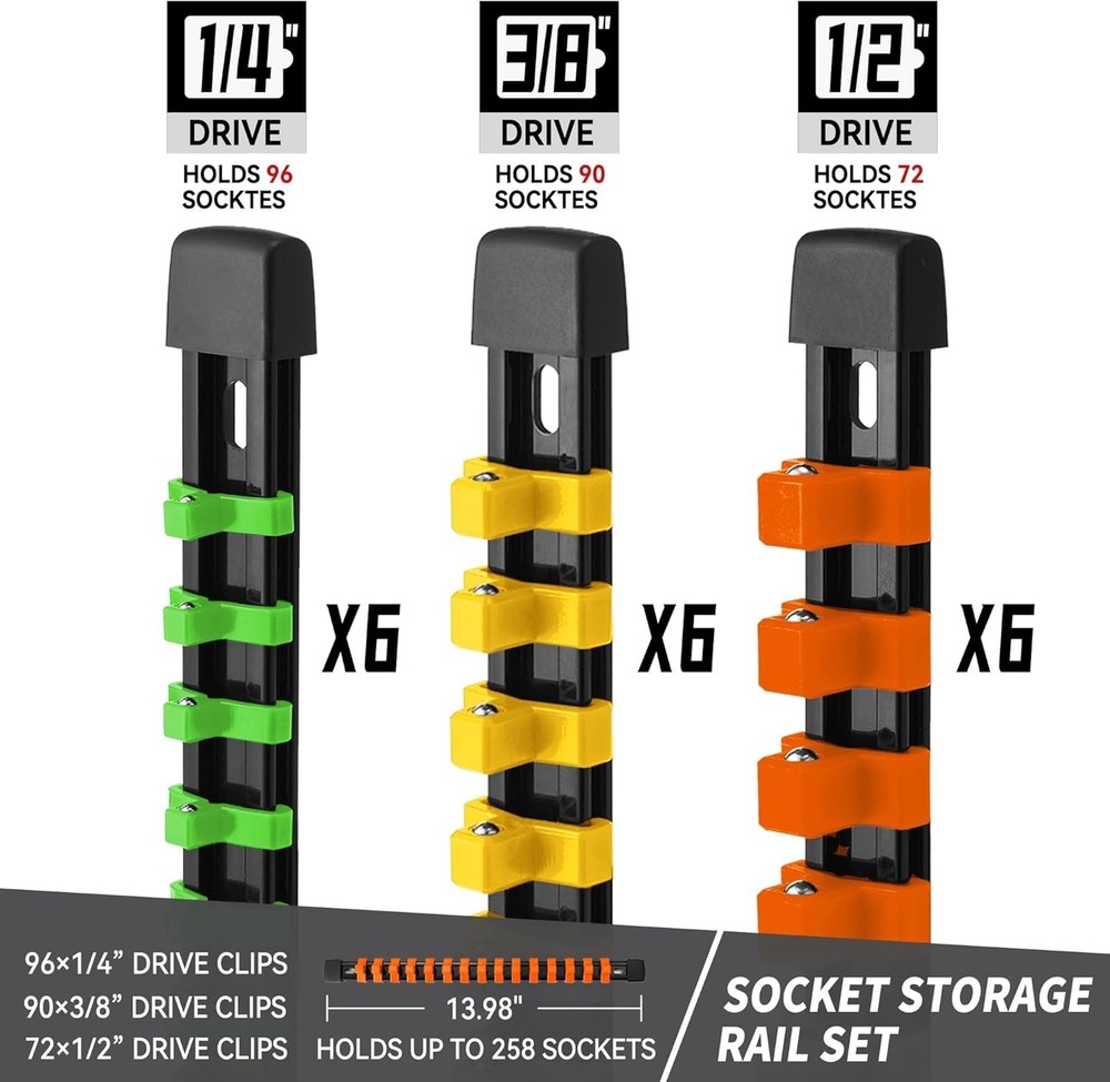 Customizable Socket Organizer with 258 Clips