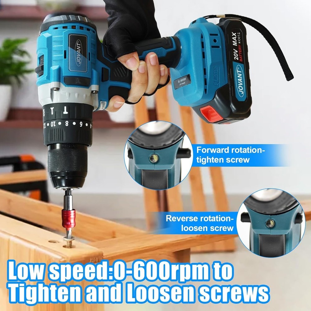 Compact 20V Brushless Hammer Drill - All-Metal Chuck & Variable Speed Control