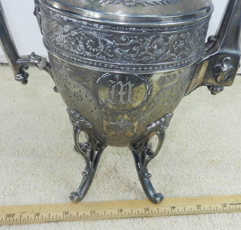 Victorian Simpson Hall Miller Floral Pattern Treble Plated Coffee Tea Pot !!