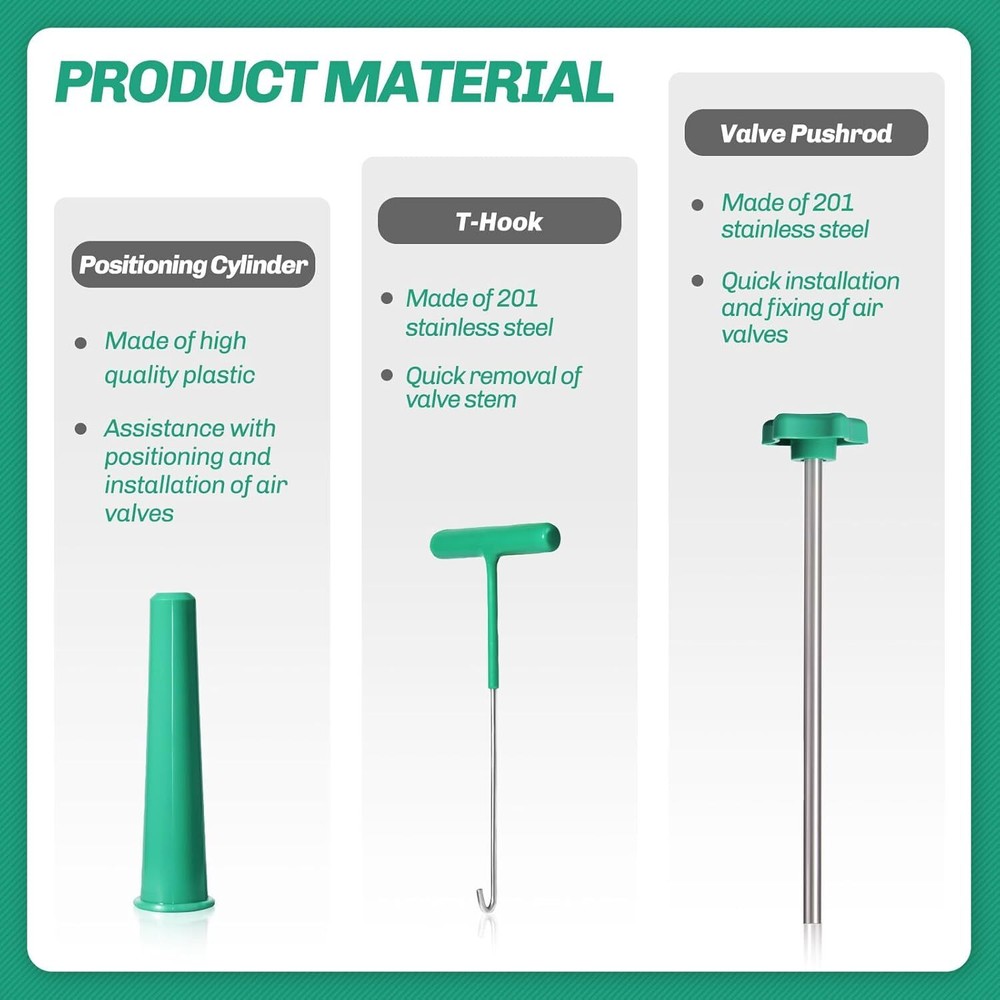 Tire Valve Stem Core Replacement Tool Kit with 4PCS TR413 Valve Stems