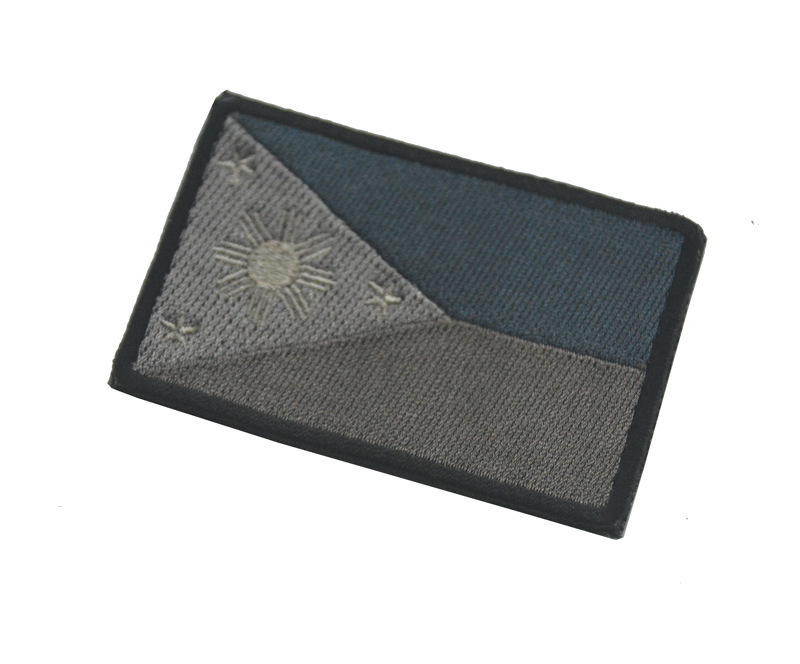 2PCS PHILIPPINES FLAG FILIPINO FLAG TACTICAL HOOK LOOP PATCH EMBROIDERED BADGE