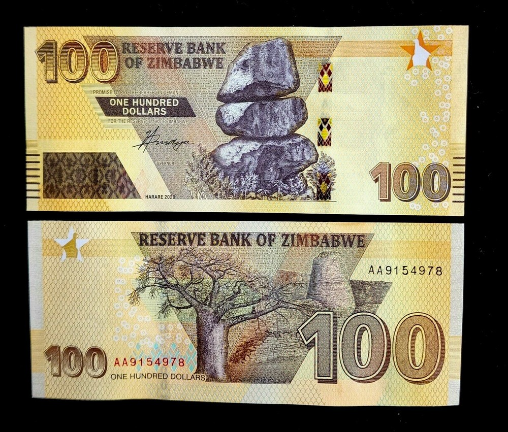 100 pcs x ZIMBABWE 100 Dollar Banknote 2020 issue UNCIRCULATED
