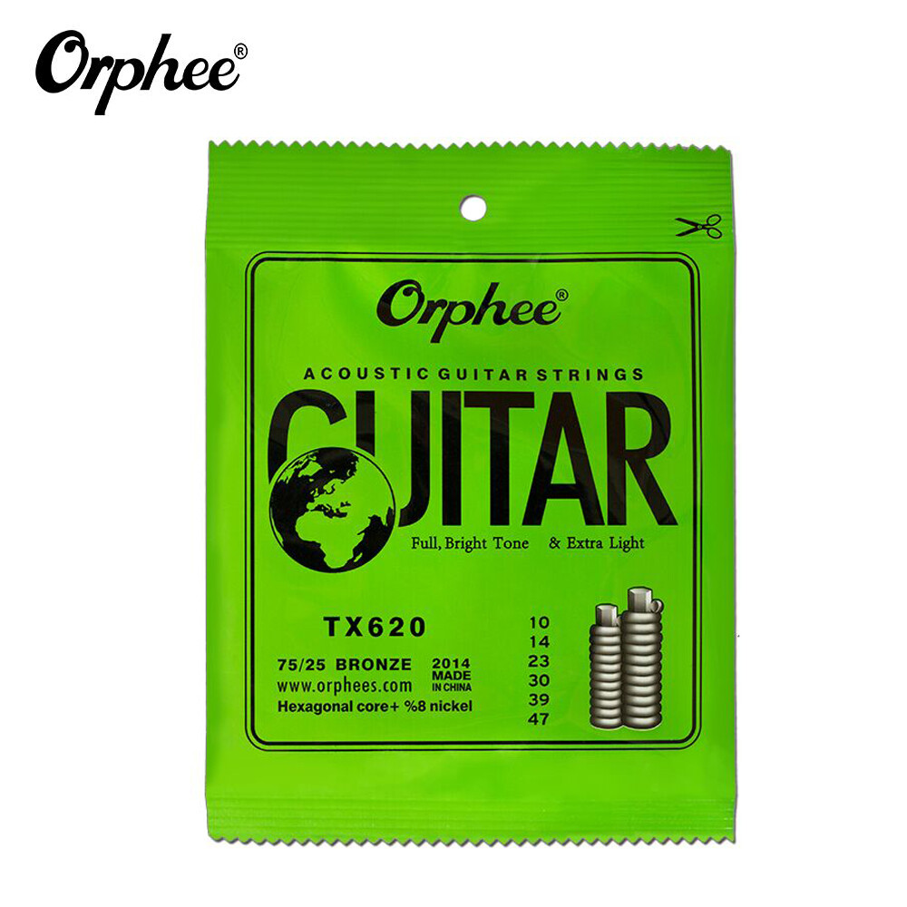 5 Pack Orphee TX620 Acoustic Guitar Strings Phosphor Bronze Extra Light Tension