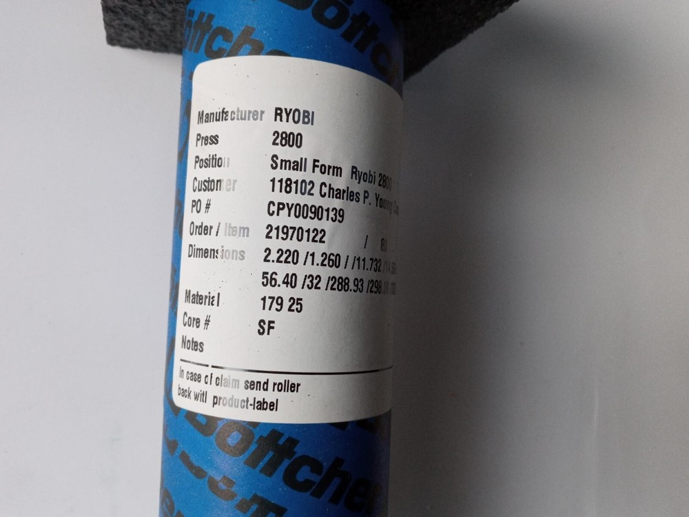 Böttcher Systems RYOBI 2800 Small Form Water Metering Form Roller