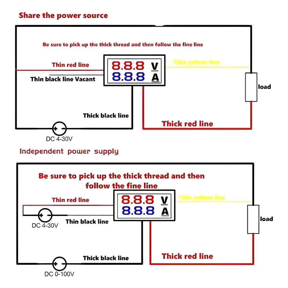DC 100V 10A LED Digital Display Voltmeter Ammeter Volt Amp Current Voltage Meter