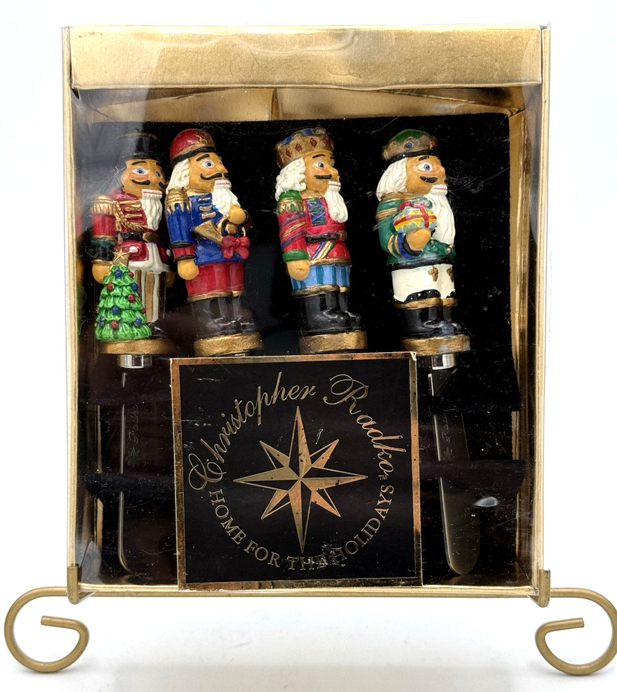 Christopher Radko Nutcracker Theme Pate/Cheese 4 Knives/Spreader In Original Box