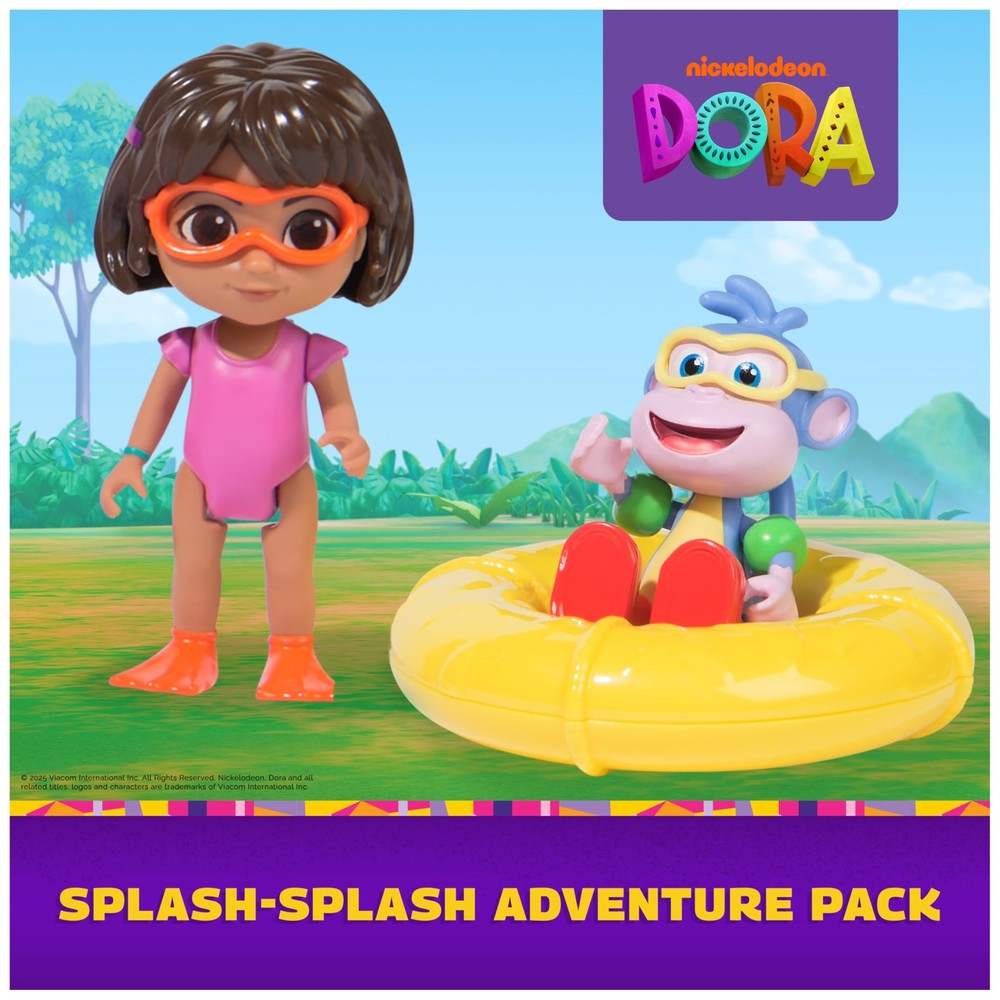 Dora, Splash-Splash Adventure Pack, with Dora & Boots Toy 1, Multicolor