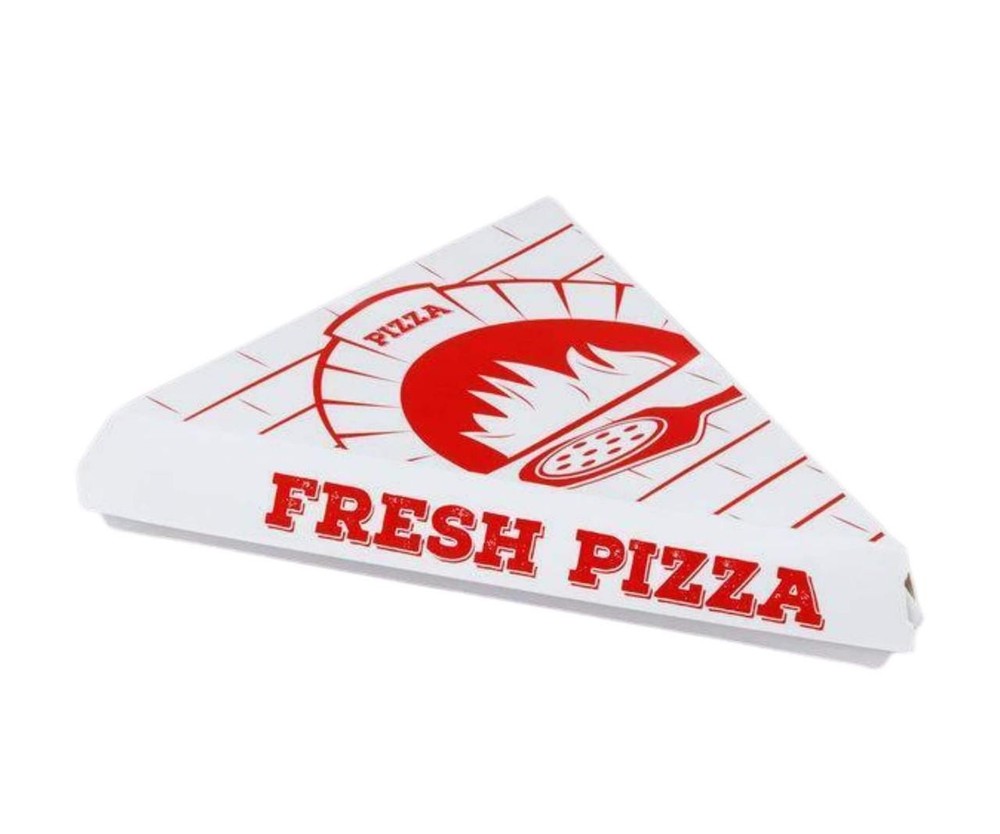 CP HOSPO Pizza Slice Box White Clay Coated Clamshell - 400/Case