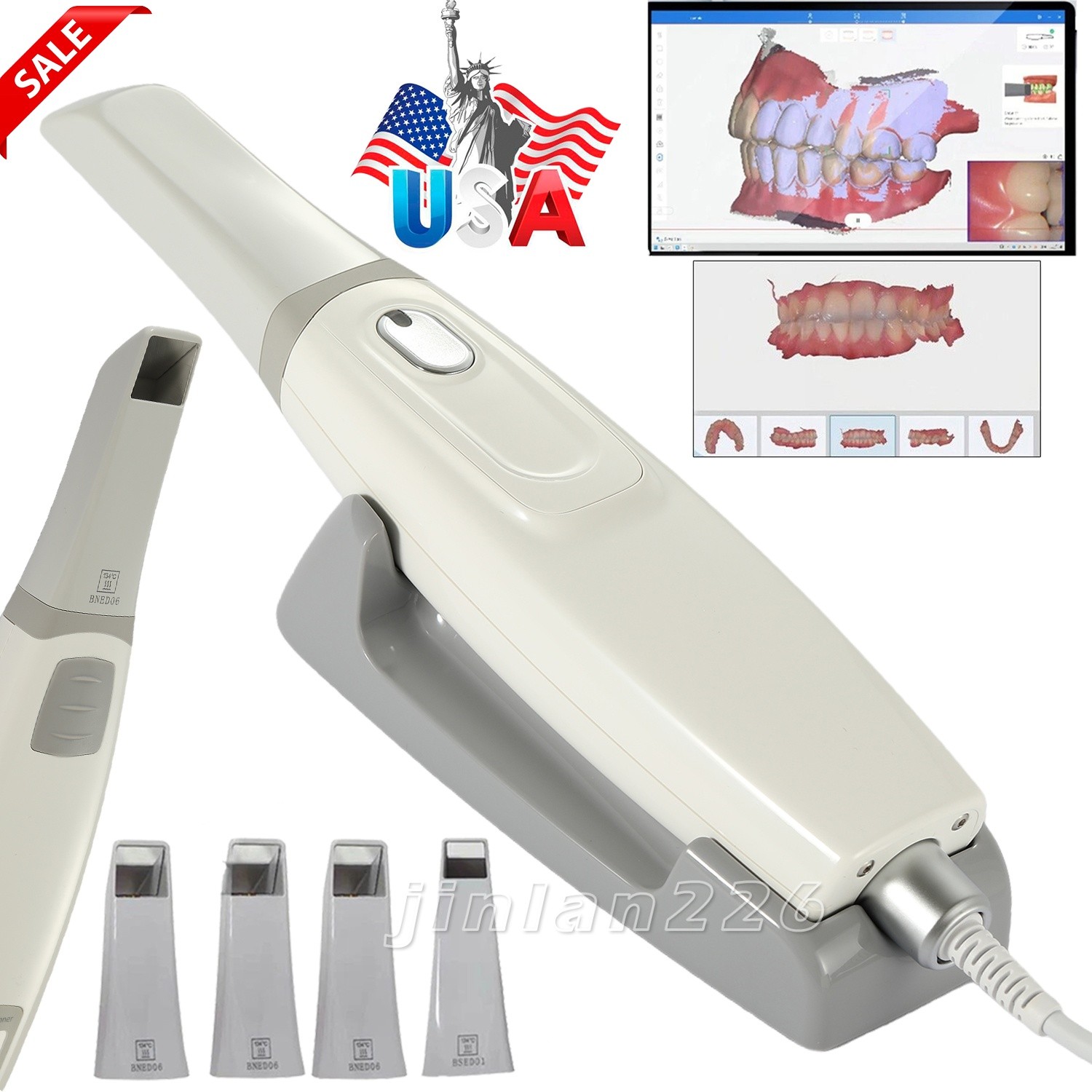 Dental Intra-oral Scanner 3D Real-time Display w/ AI Scanning Software+4 Tips US