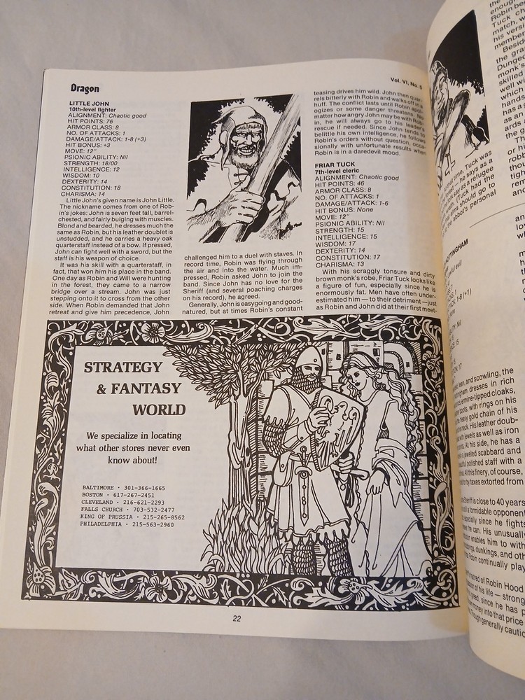 Vintage Dungeons And Dragons Dragon Magazine #55 Missing Insert Module