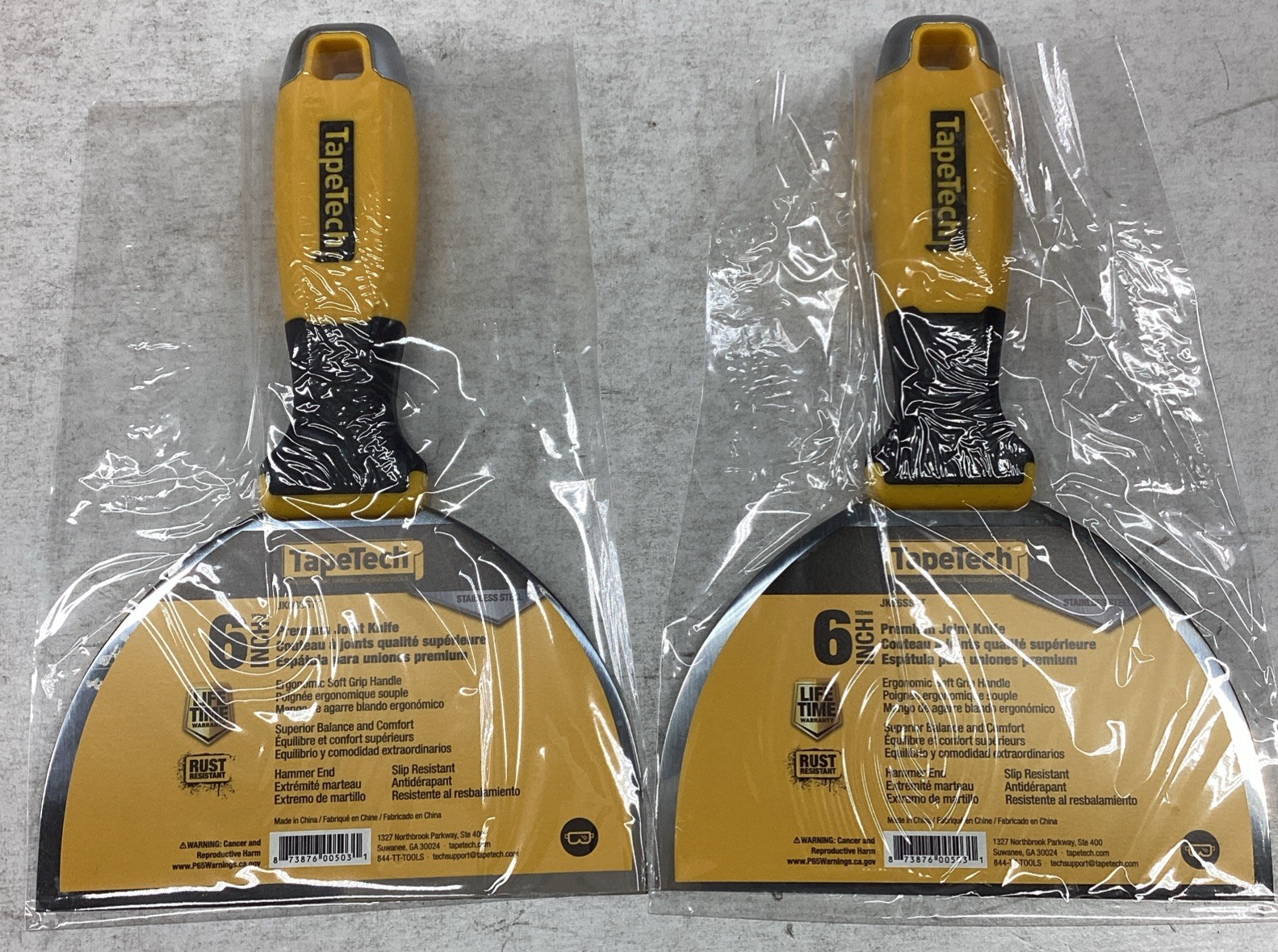 2x Tapetech JK06SSTT Stainless Steel Drywall Joint Knife 6"