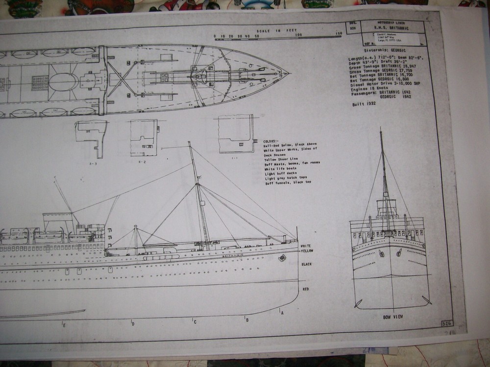 BRITANNIC  liner     ship  model boat plans