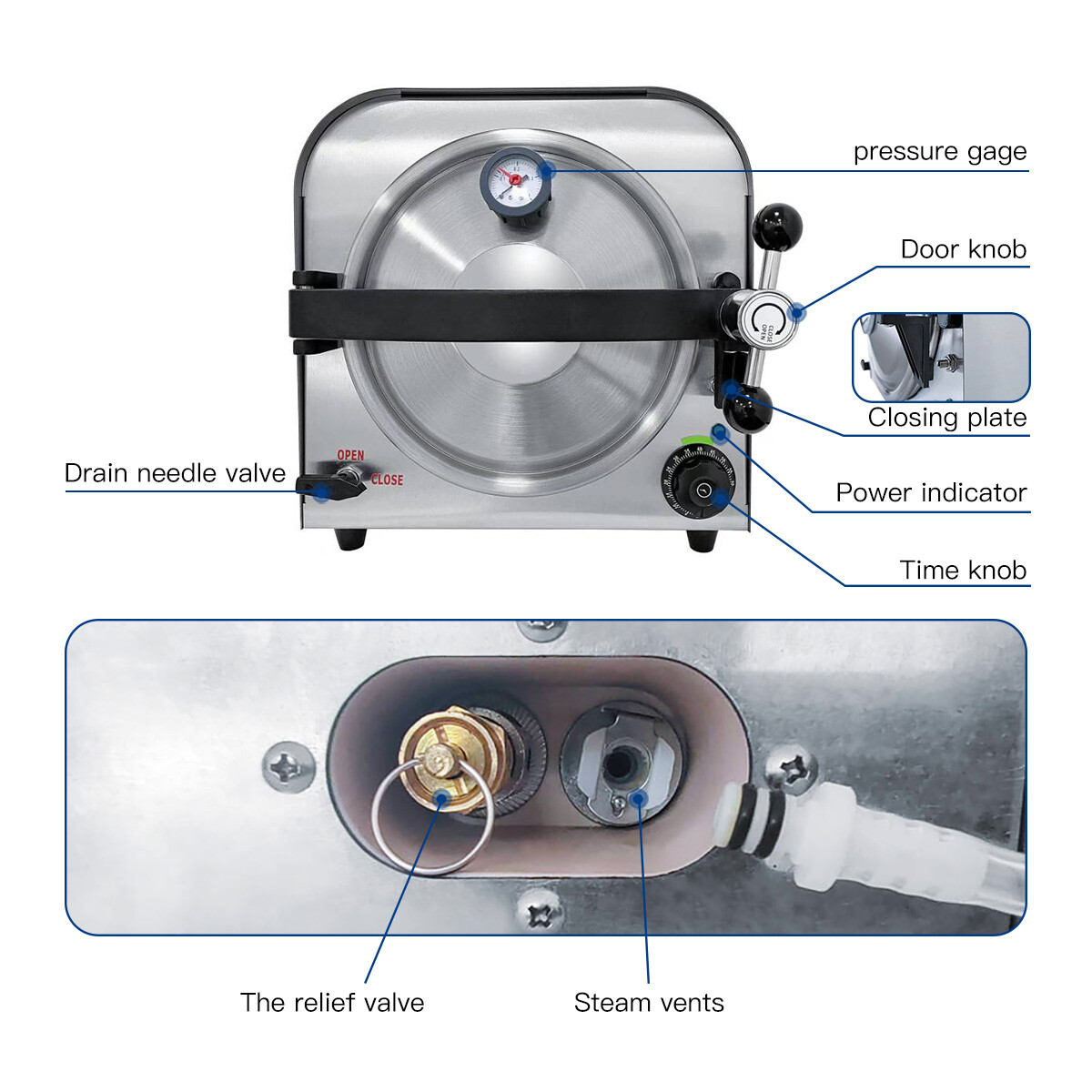 14L/17L/18L/22L Class B Dental Autoclave Steam Sterilizer Medical Sterilization
