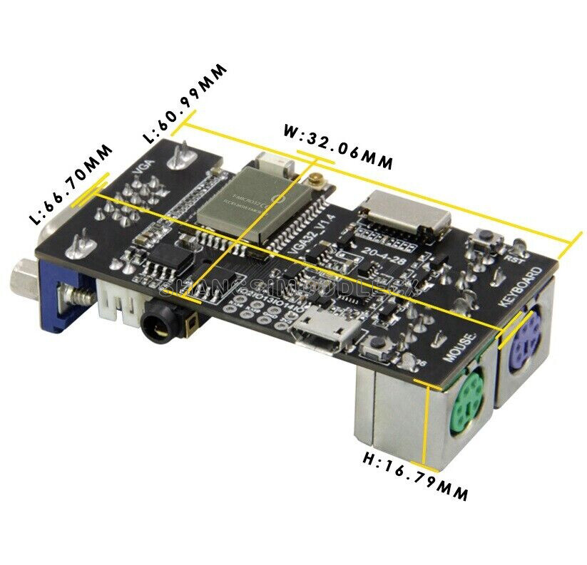 VGA32 V1.4 Controller PS/2 Mouse And Keyboard Controller Graphics Library NEW