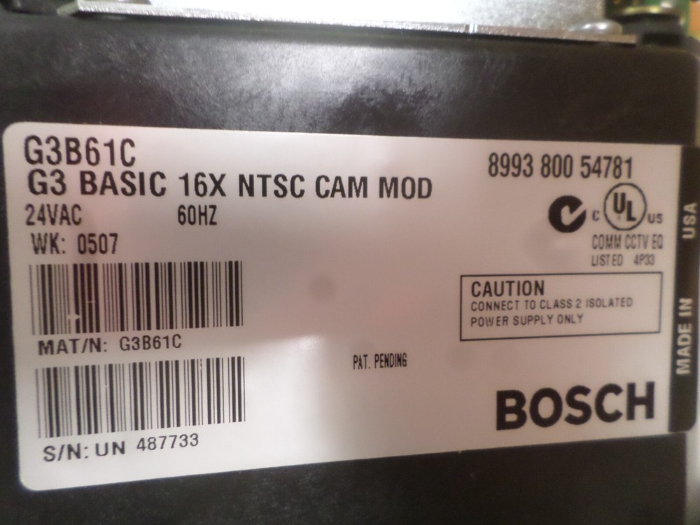 BOSCH Security System Basic Dome Camera G3 White PNP PIP KIT G3BPW60P