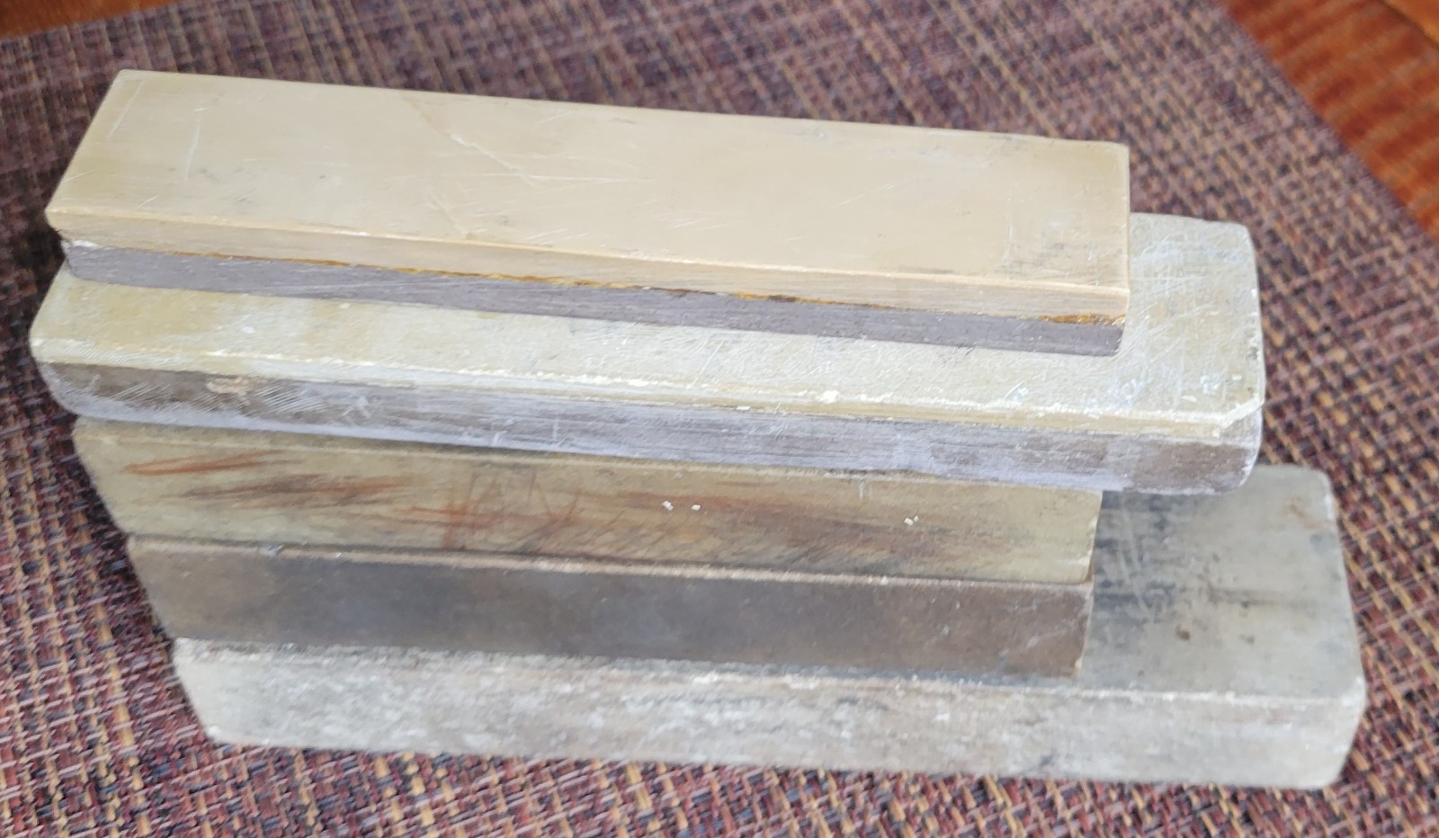 Lot of 5 Early Antique Sharpening Stones (2 Coticule) Hones